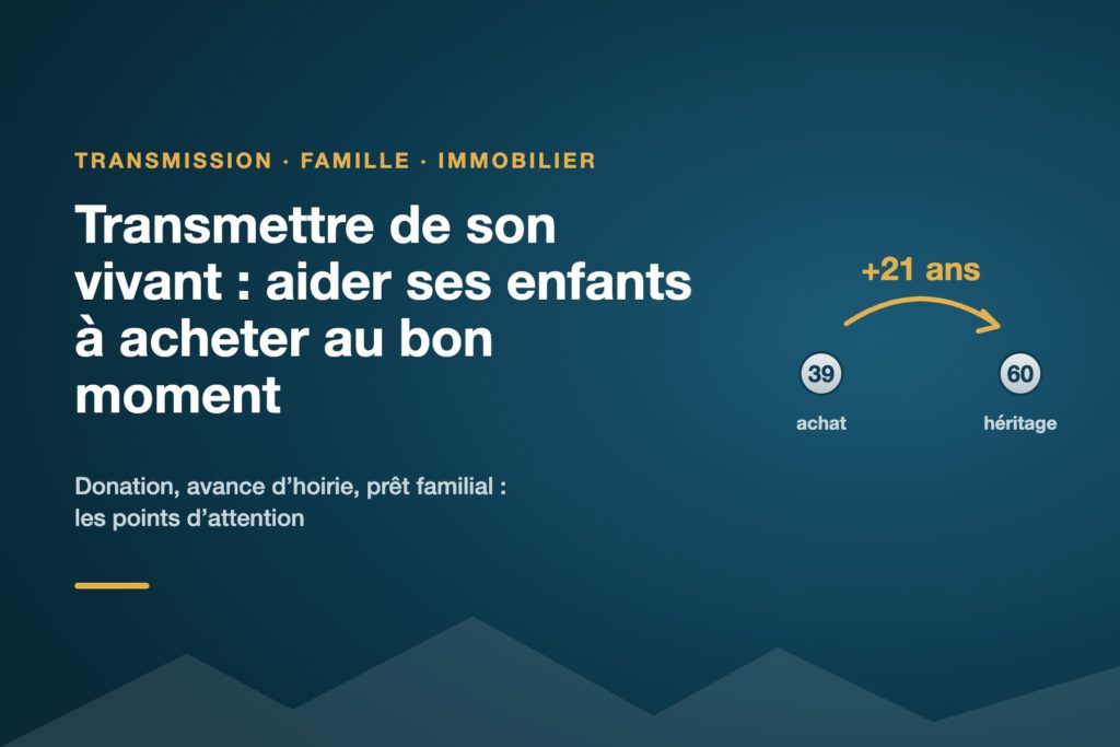Transmettre de son vivant : aider ses enfants à acheter au bon moment